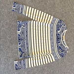 Emilio Pucci Blue and Cream Knit Top